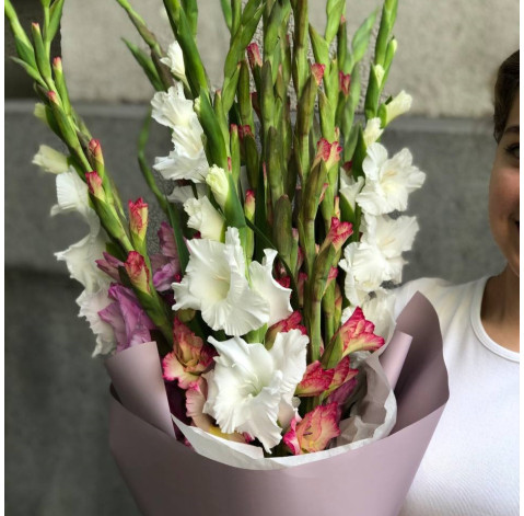 Букет 25 гладіолусів мікс 2 доставка квітів