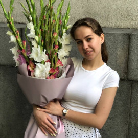 Букет 25 гладиолусов микс доставка цветов
