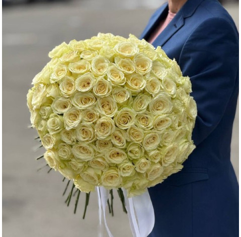 Bouquet 101 white roses 3 Flower delivery