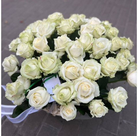 Flower basket with 51 roses 5 Flower delivery