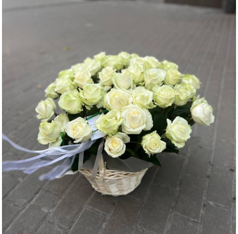 Flower basket with 51 roses 4 Flower delivery