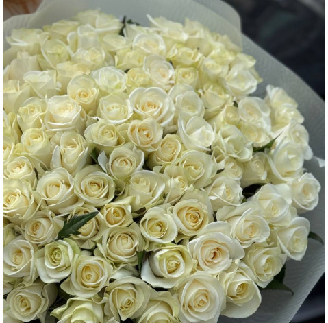 Букет 101 роза Белуга 2 доставка цветов