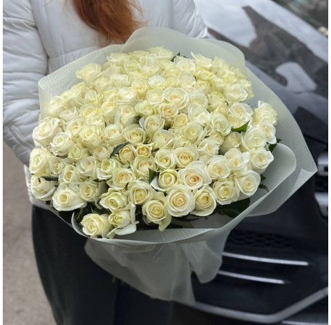 Букет 101 роза Белуга 1 доставка цветов