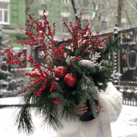 Новогодняя композиция Еловая симфония   доставка цветов