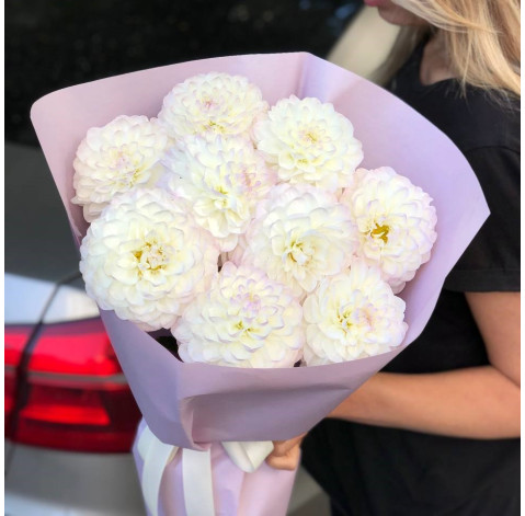 Букет 9 жоржин 2 доставка квітів