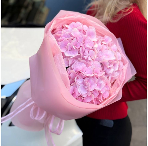 Букет 3 розовые гортензии 3 доставка цветов
