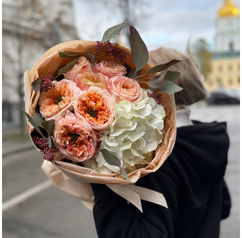 Букет Абрикосова хмарка доставка квітів Букет Абрикосова хмарка 1 доставка квітів