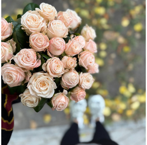 Букет 25 троянд Бомбастик (один бутон) 3 доставка квітів