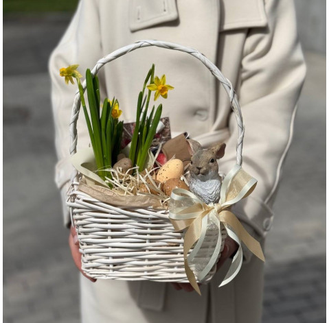 Easter composition with craft chocolate 1 Flower delivery