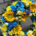 Round Wreath Yellow-Blue 4 Flower delivery foreshortening