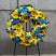 Round Wreath Yellow-Blue 1 Flower delivery foreshortening