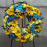 Round Wreath Yellow-Blue 2 Flower delivery foreshortening