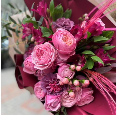 Букет Бордо 3 доставка квітів