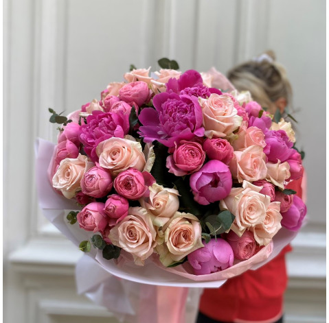 Букет Рожева пастила 4 доставка квітів