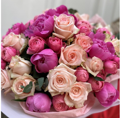 Букет Рожева пастила 5 доставка квітів