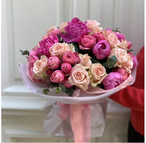 Букет Рожева пастила 2 доставка квітів