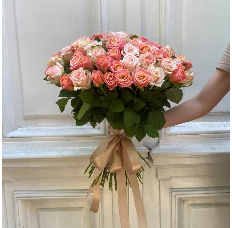 Букет 75 роз 3 доставка цветов