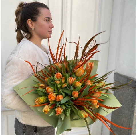 Букет 35 тюльпанів 3 доставка квітів