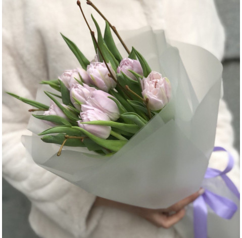 Букет із 9 тюльпанів Дабл Прайс 2 доставка квітів