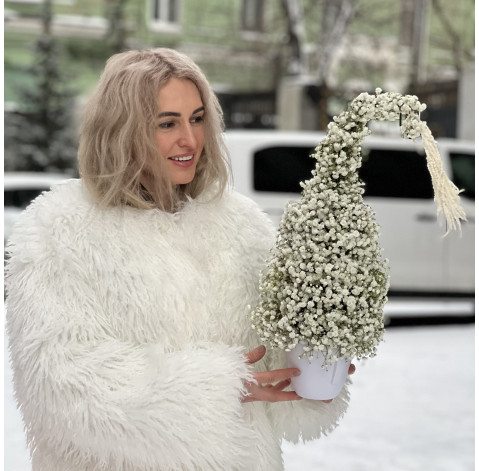 Новогодняя елочка с гипсофилы 1 доставка цветов