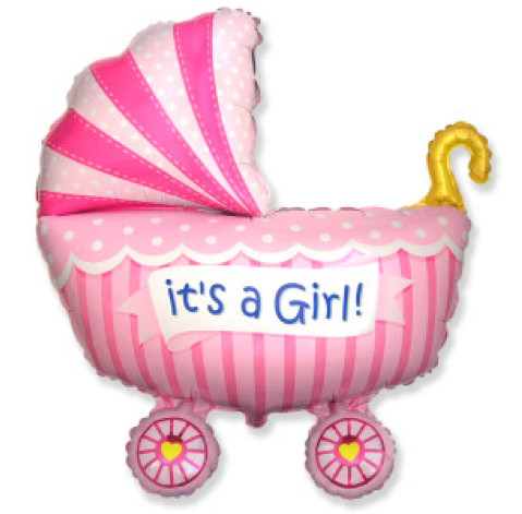 Balloon Stroller for girl 1 Flower delivery