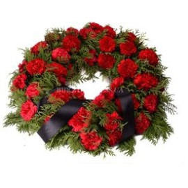 Round ritual wreath with carnations Flower delivery