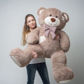 Mr. Bear with patches 150 cm cappuccino Flower delivery