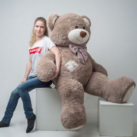 Містер Ведмідь з латками 200 см капучино доставка квітів