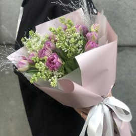 Букет тюльпаны и сирень доставка цветов