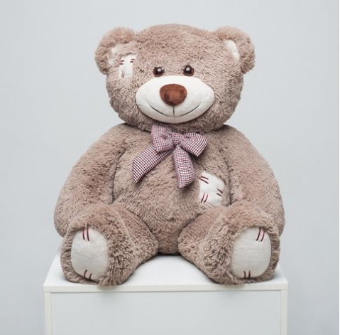 Buy Mr. Bear with patches 100 cm cappuccino from our online store  BUKETEXPRESS