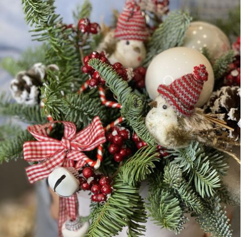 Новорічна композиція з пташками 3 доставка квітів