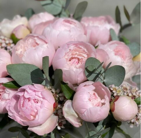 Цветочная композиция Из пионов 3 доставка цветов