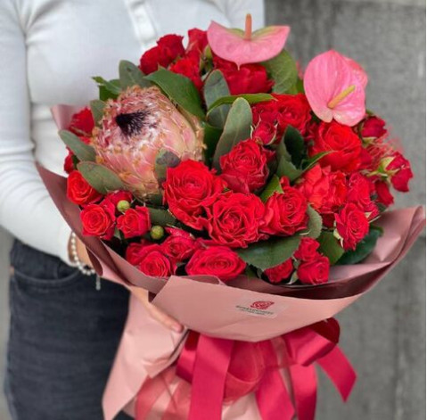 Букет Полум'яна пристрасть 2 доставка квітів