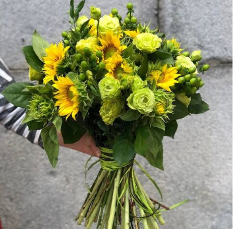Букет Зеленый подсолнух 3 доставка цветов