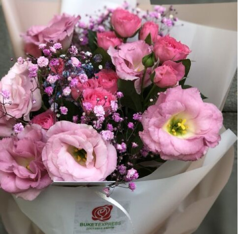 Букет Розы и эустомы 2 доставка цветов