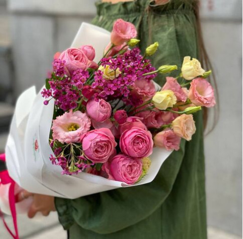 Букет Відтінки рожевого 2 доставка квітів