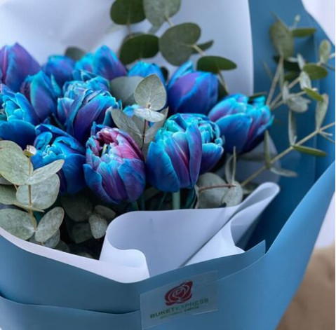 Букет 15 космических тюльпанов 2 доставка цветов