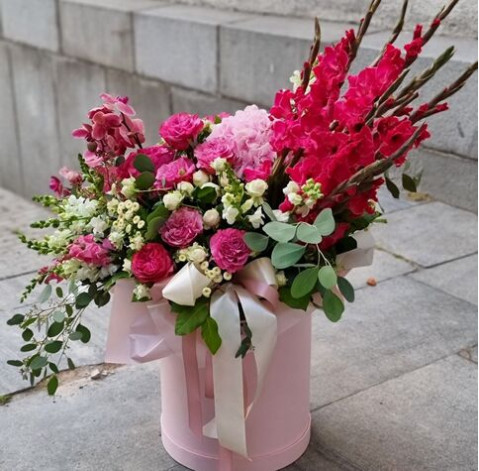 Квіткова композиція Рожева симфонія 2 доставка квітів
