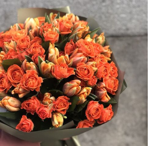 Букет Тюльпани та троянди 3 доставка квітів