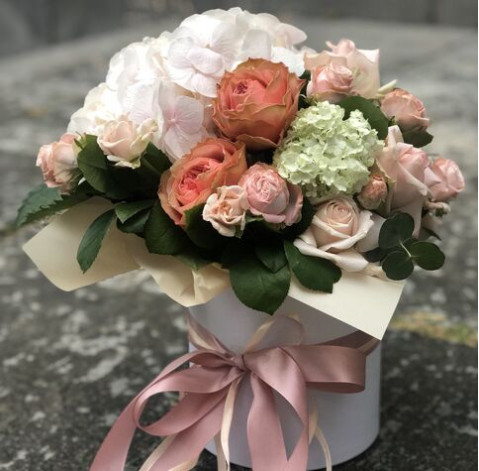 Квіткова композиція Персикова ніжність 2 доставка квітів