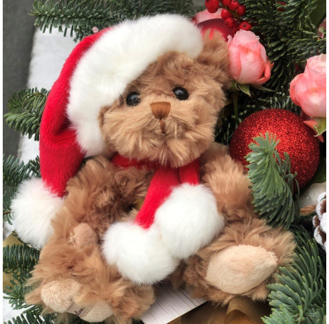 Новорічна композиція Ведмежа 2 доставка квітів