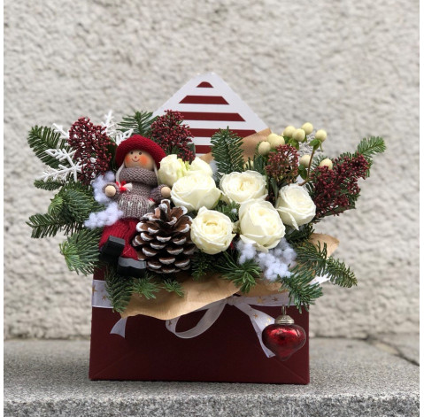 Новорічний конверт 4 доставка квітів