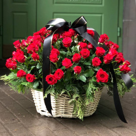Funeral basket of 100 roses Flower delivery  Funeral basket of 100 roses Flower delivery