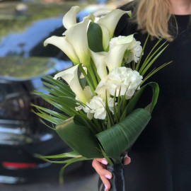 Funeral bouquet with callas and carnations Flower delivery  Funeral bouquet with callas and carnations Flower delivery