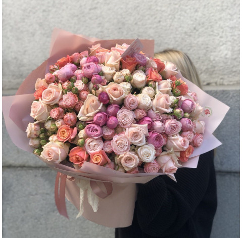 Букет 75 роз микс 2 доставка цветов