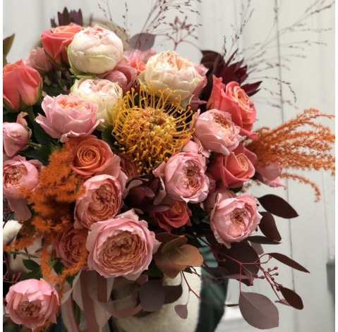 Букет Персикова пастель 4 доставка квітів