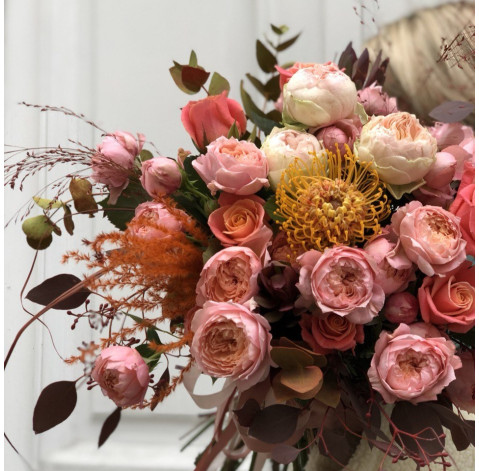 Букет Персикова пастель 3 доставка квітів