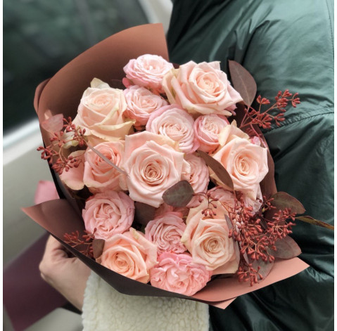 Букет Персиковый пунш 2 доставка цветов