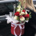 Flower arrangement with drink Red and white 1 Flower delivery foreshortening