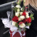 Flower arrangement with drink Red and white 2 Flower delivery foreshortening